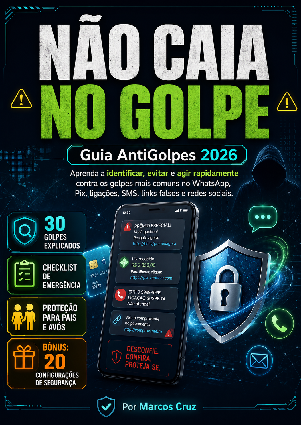 Capa Não Caia no Golpe — Guia AntiGolpes 2026